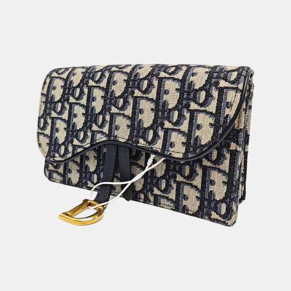 Saddle Mini Oblique Canvas Blue