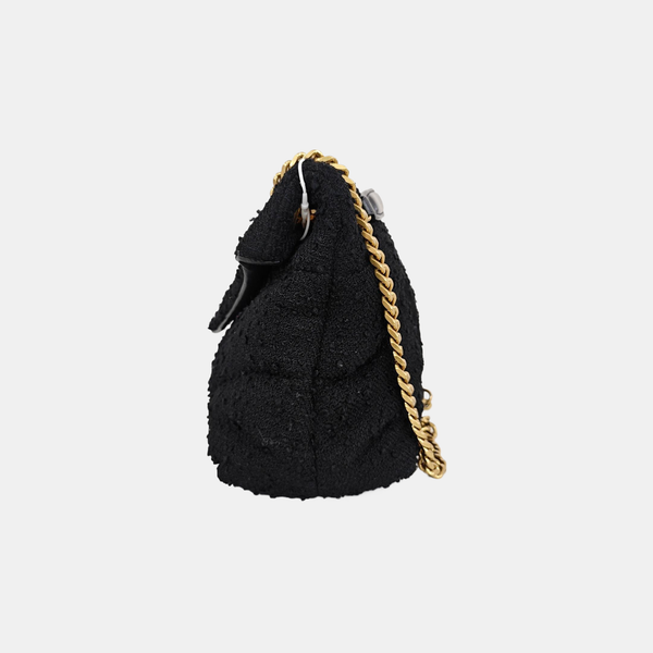 PUFFER Small Quilted Fabric Black