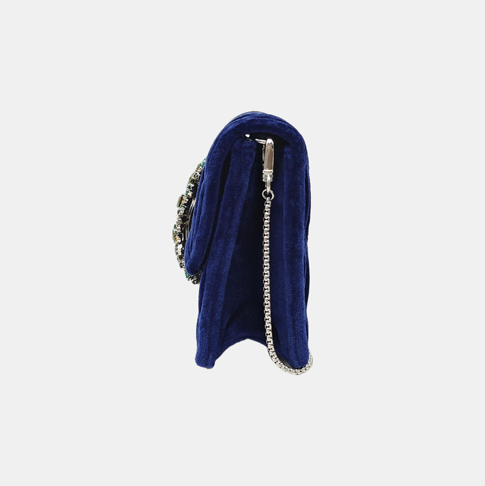 Velvet Shoulder Bag Blue