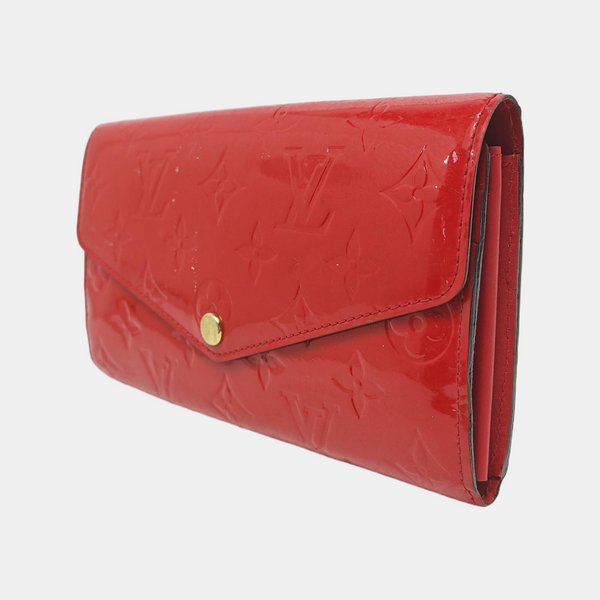 SARAH Monogram Patent Leather Red Wallet