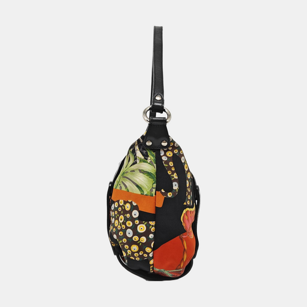 Calfskin Top Handle Bag Multicolor
