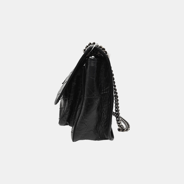 NIKI Medium Chevron Calfskin Black