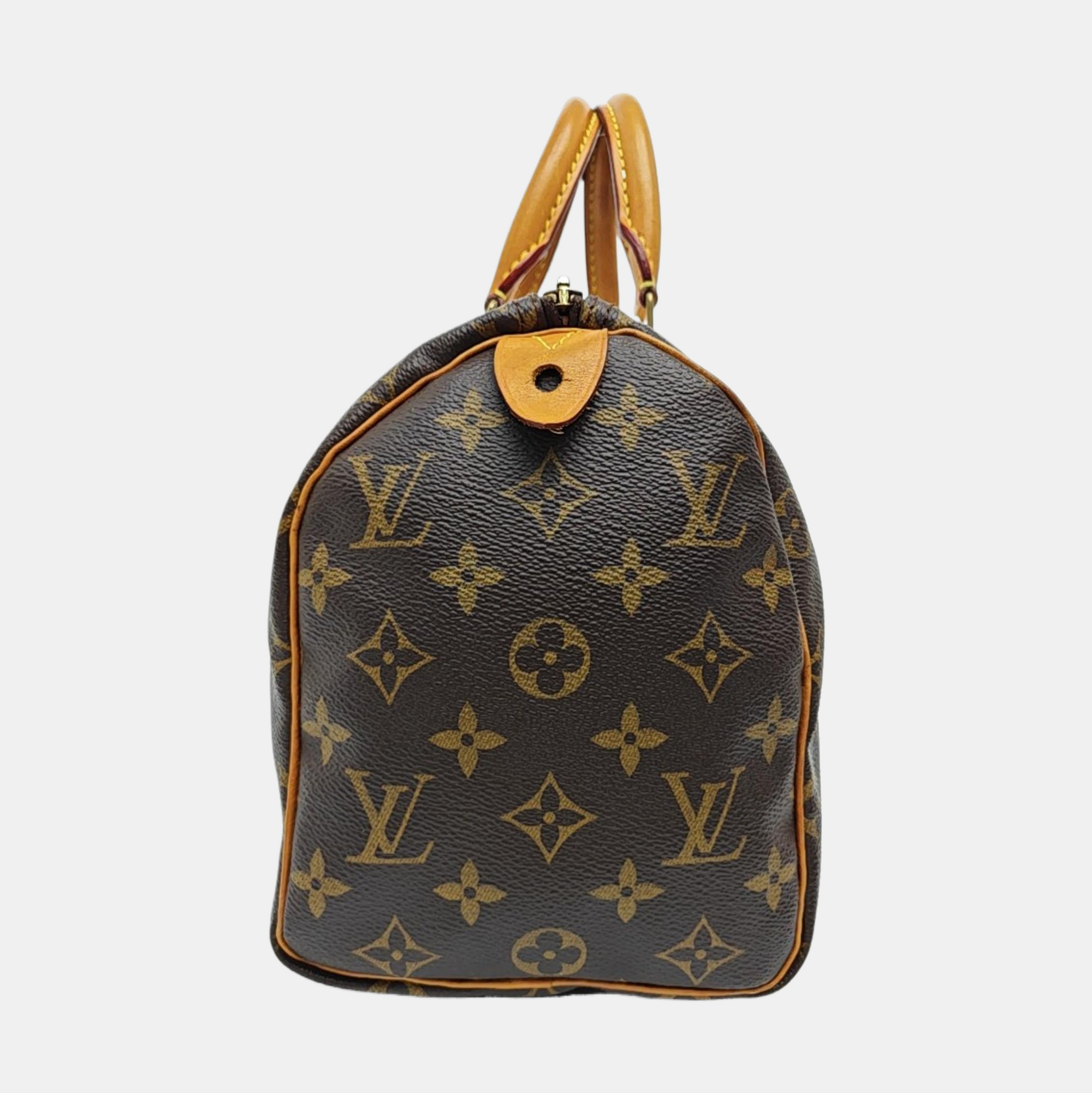 SPEEDY 25 Monogram Coated Canvas Brown