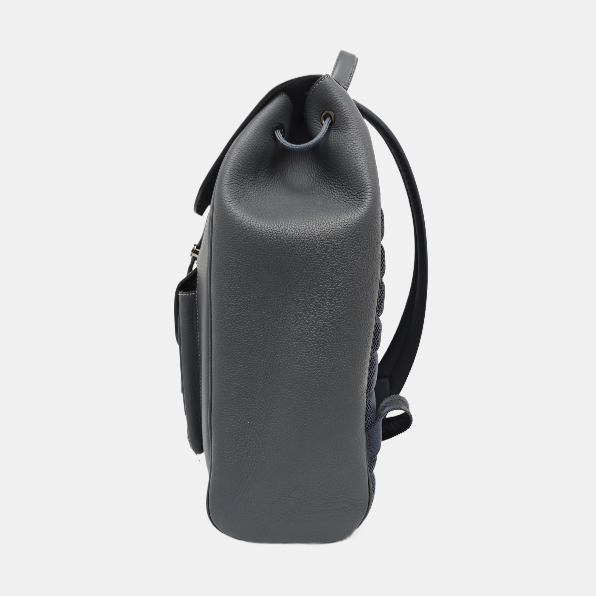 Saddle Medium Calfskin Gray