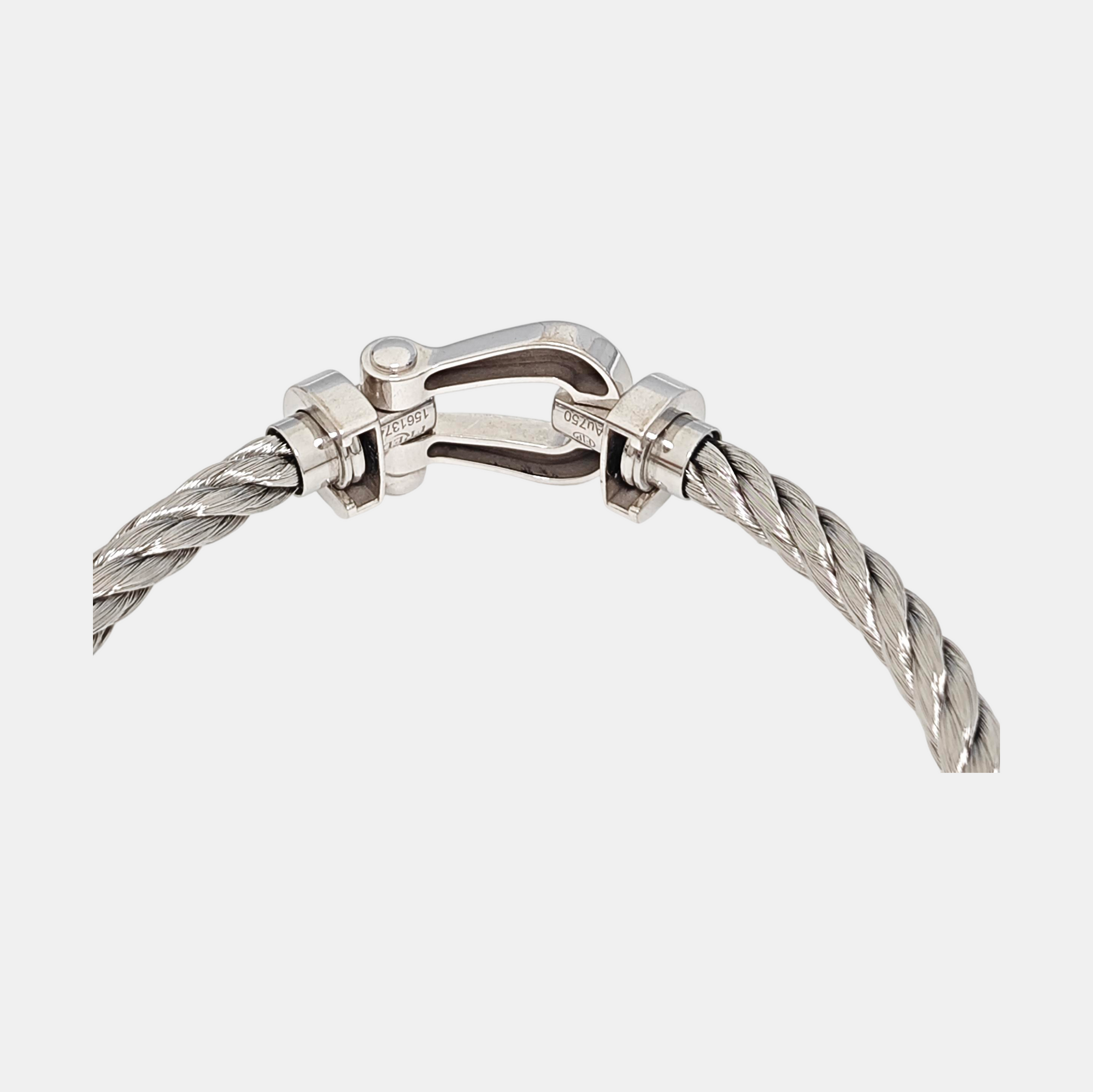 Force 10 18k White Gold Silver Bracelet