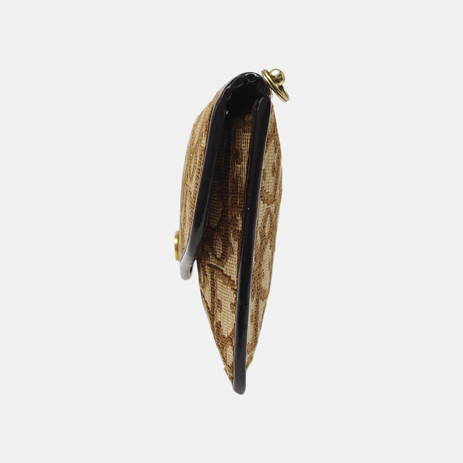 Oblique Canvas Clutch Brown