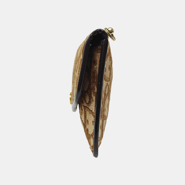 Oblique Canvas Clutch Brown
