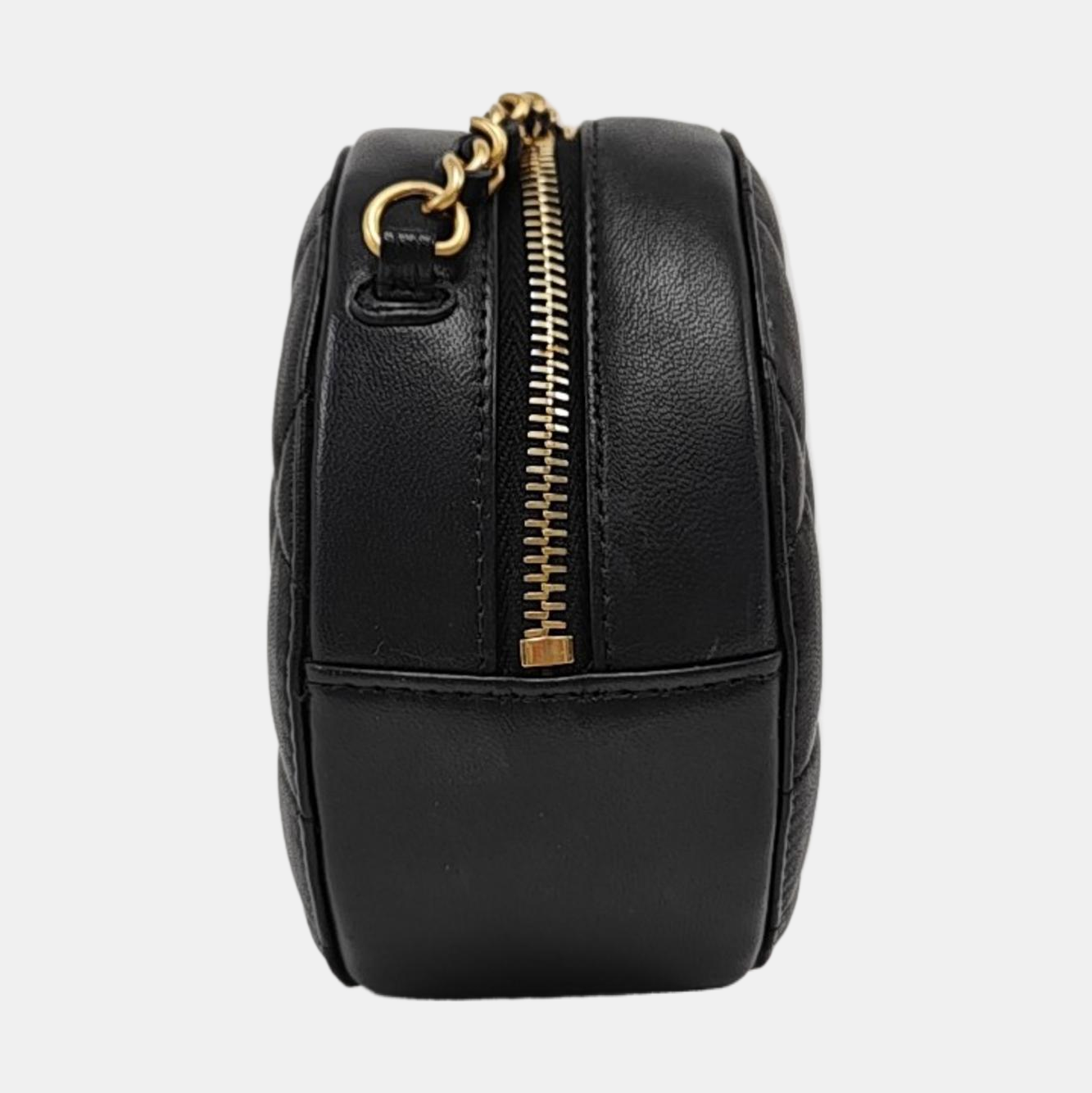 ROUND Quilted Lambskin Black