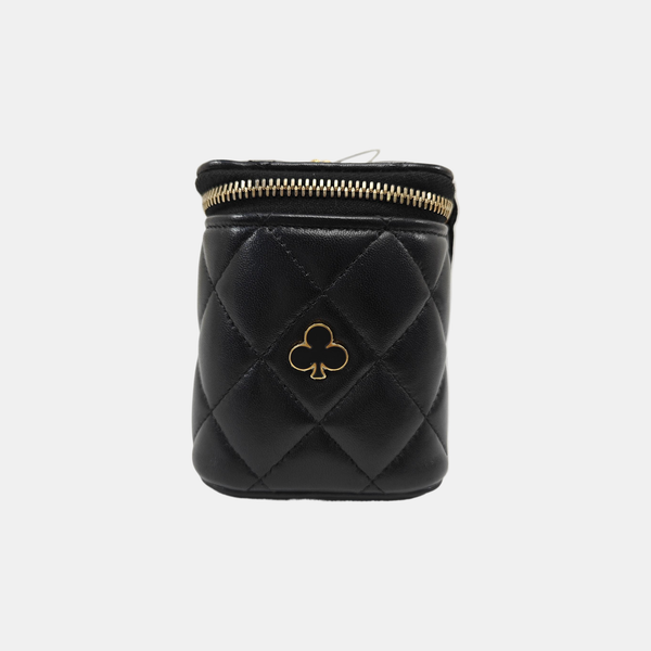 Quilted Lambskin Shoulder Bag Black