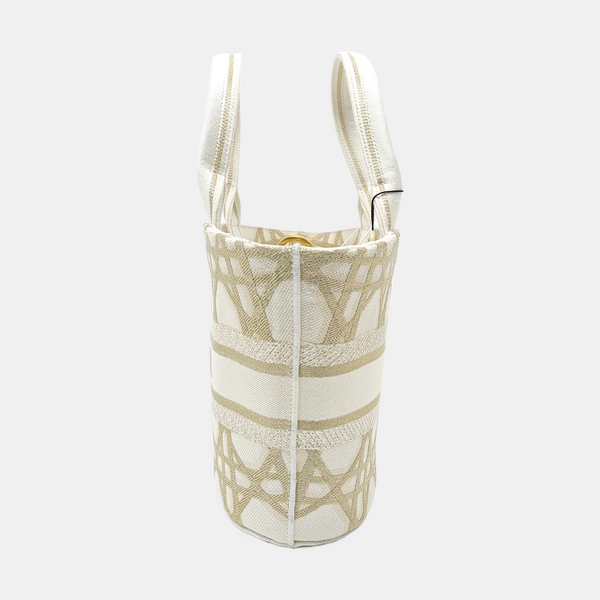 Cannage Canvas Tote Bag White