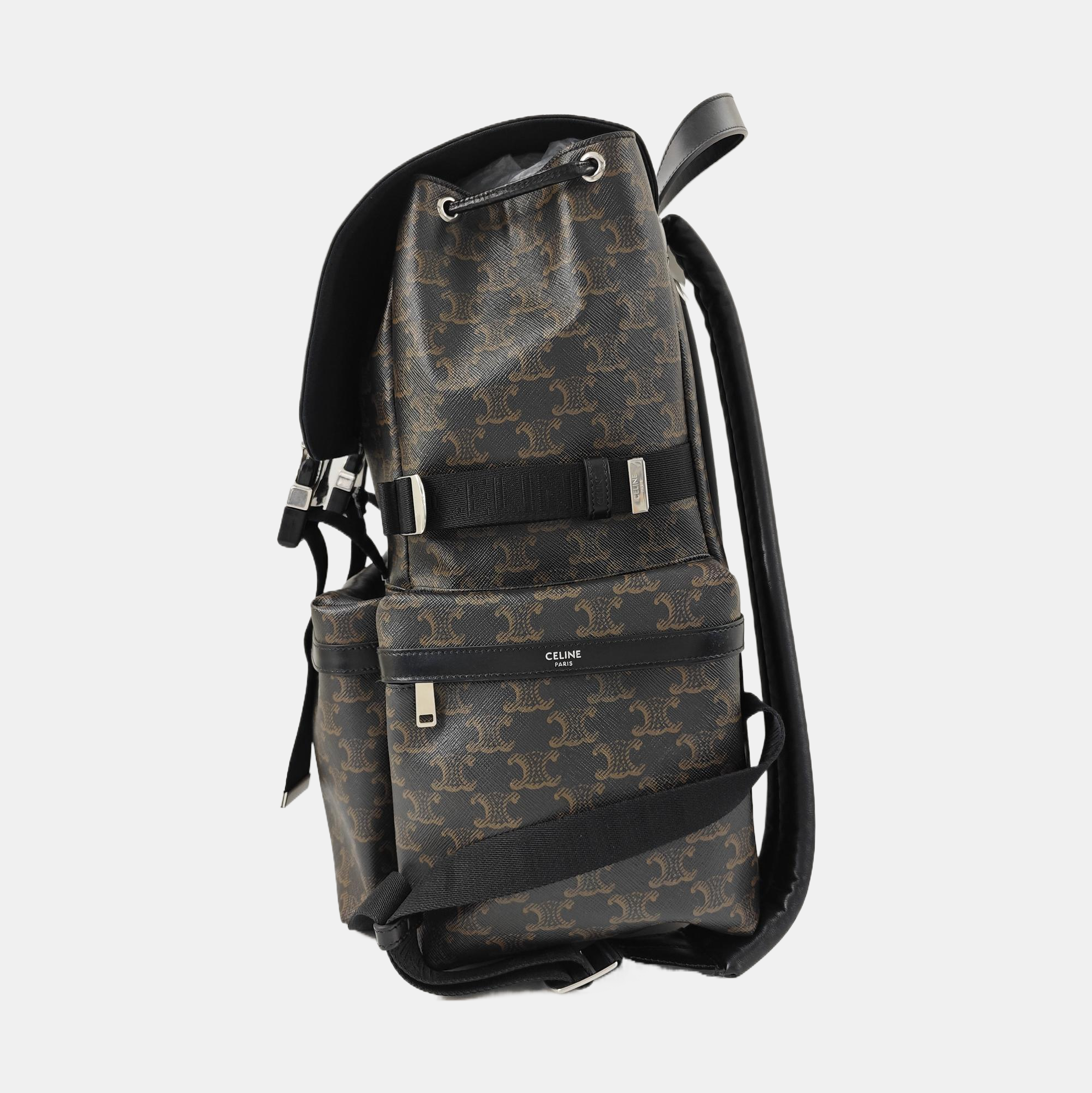 Coated Canvas Backpack Brown