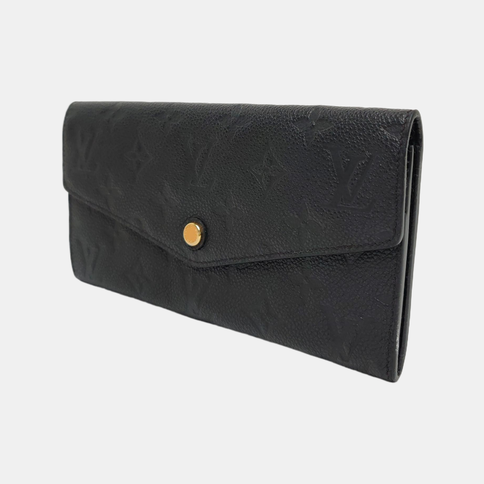 SARAH Monogram Calfskin Black Wallet