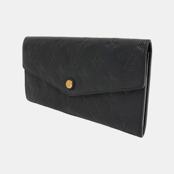 SARAH Monogram Calfskin Black Wallet