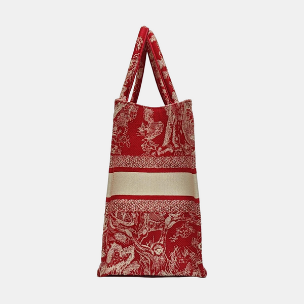 Bolso Book Tote mediano de tela, rojo