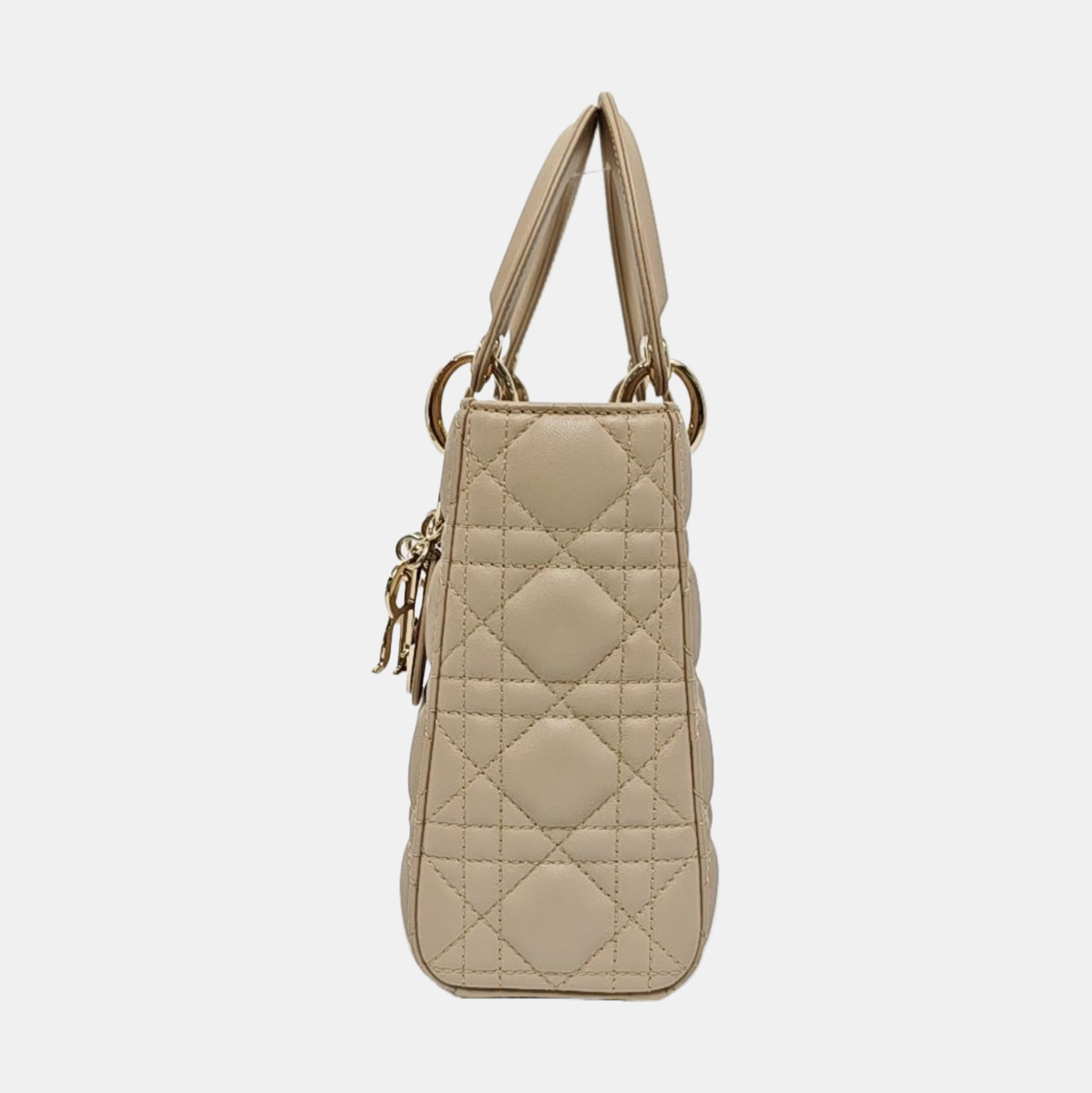 Lady Dior Small Cannage Lambskin Beige
