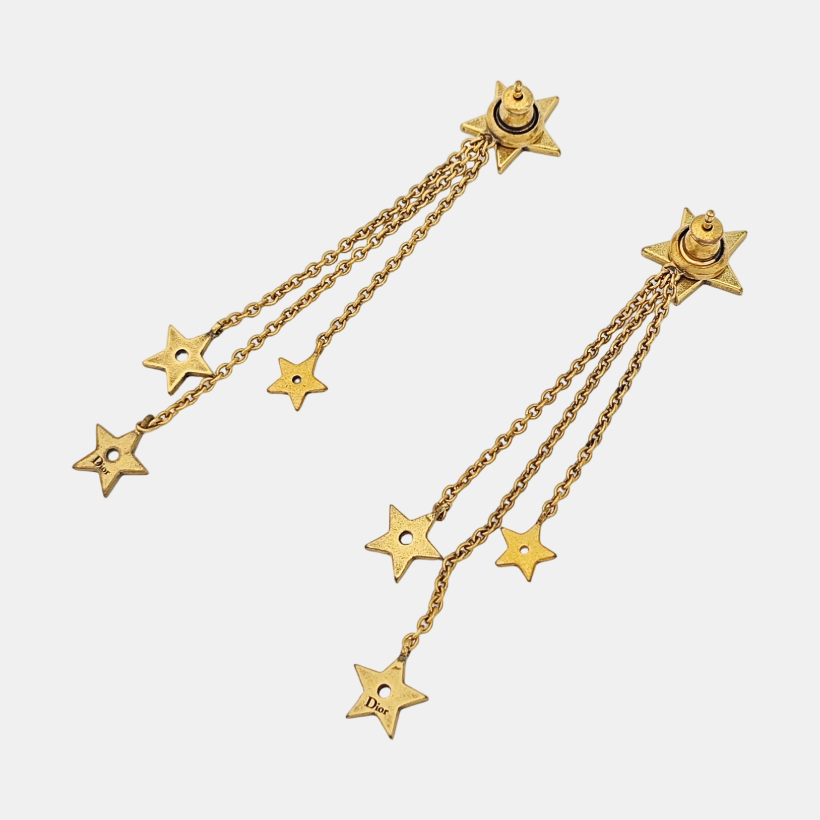 Dior Star Metal Gold Earrings