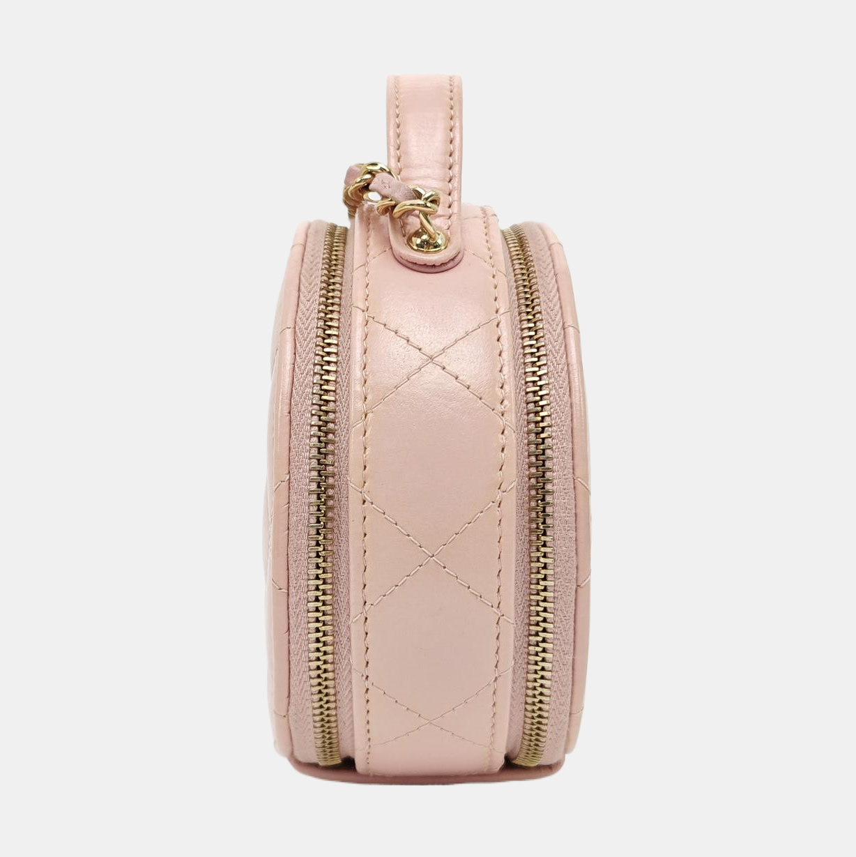 ROUND Quilted Lambskin Pink