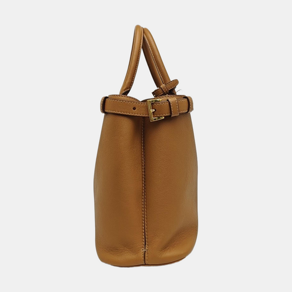 Calfskin Tote Bag Medium Brown