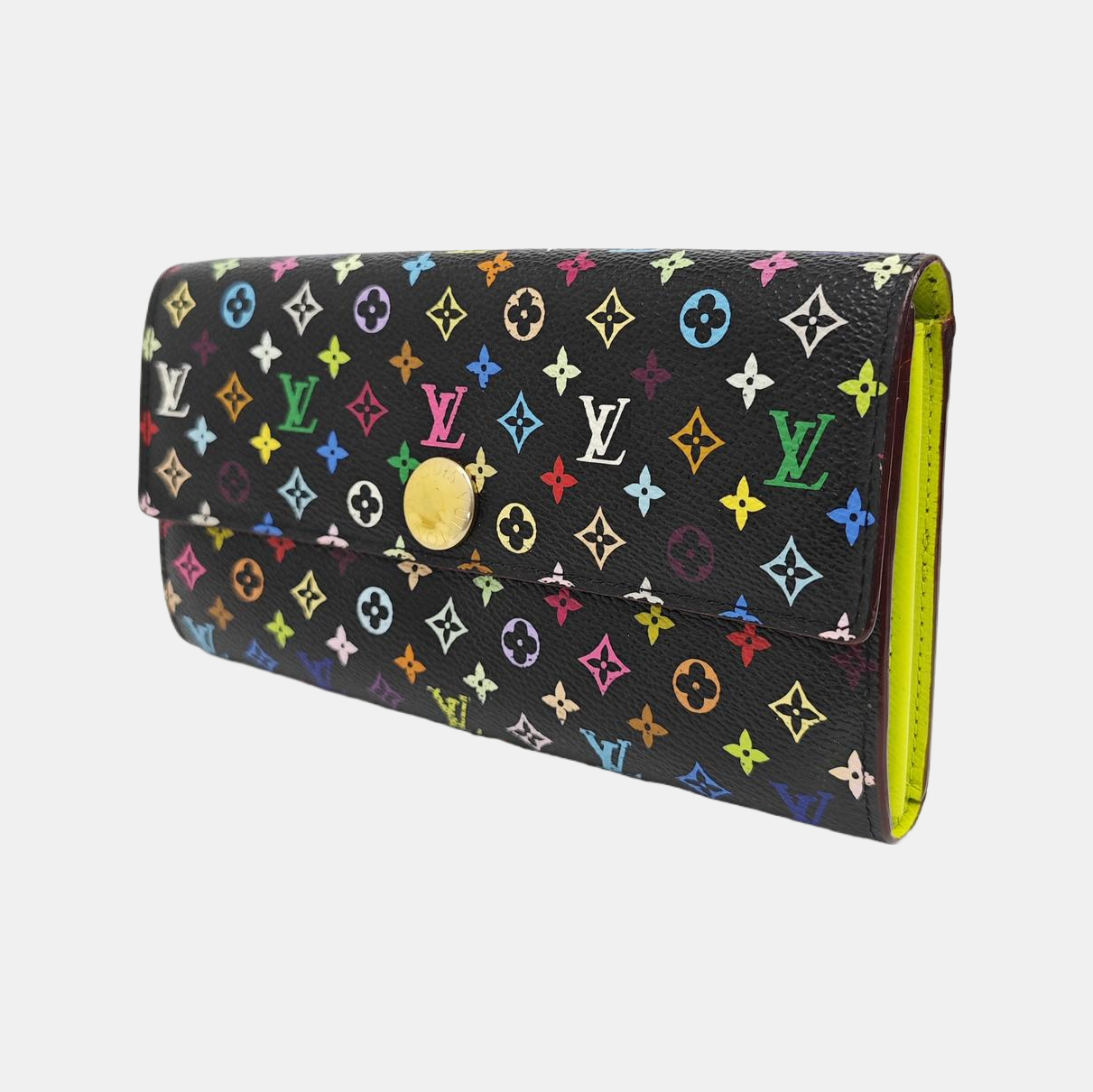 LV × TM PORTE MONNAIE Monogram Coated Canvas Black Wallet