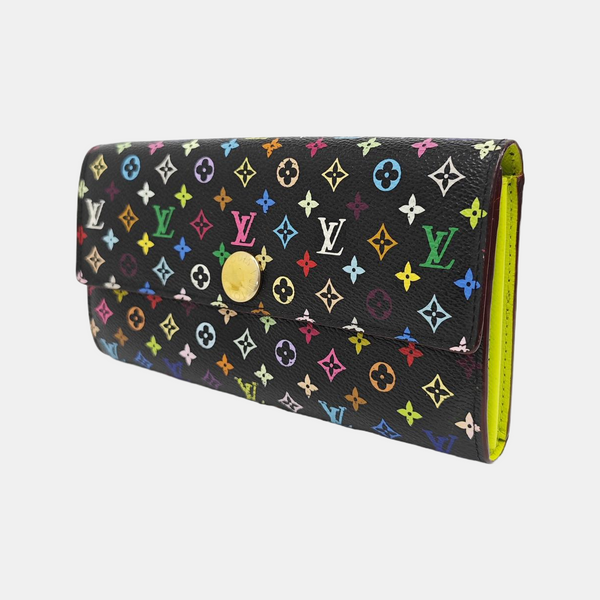 LV × TM PORTE MONNAIE Monogram Coated Canvas Black Wallet
