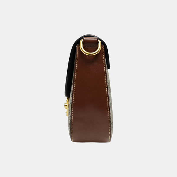Padlock Medium Monogram Coated Canvas Beige