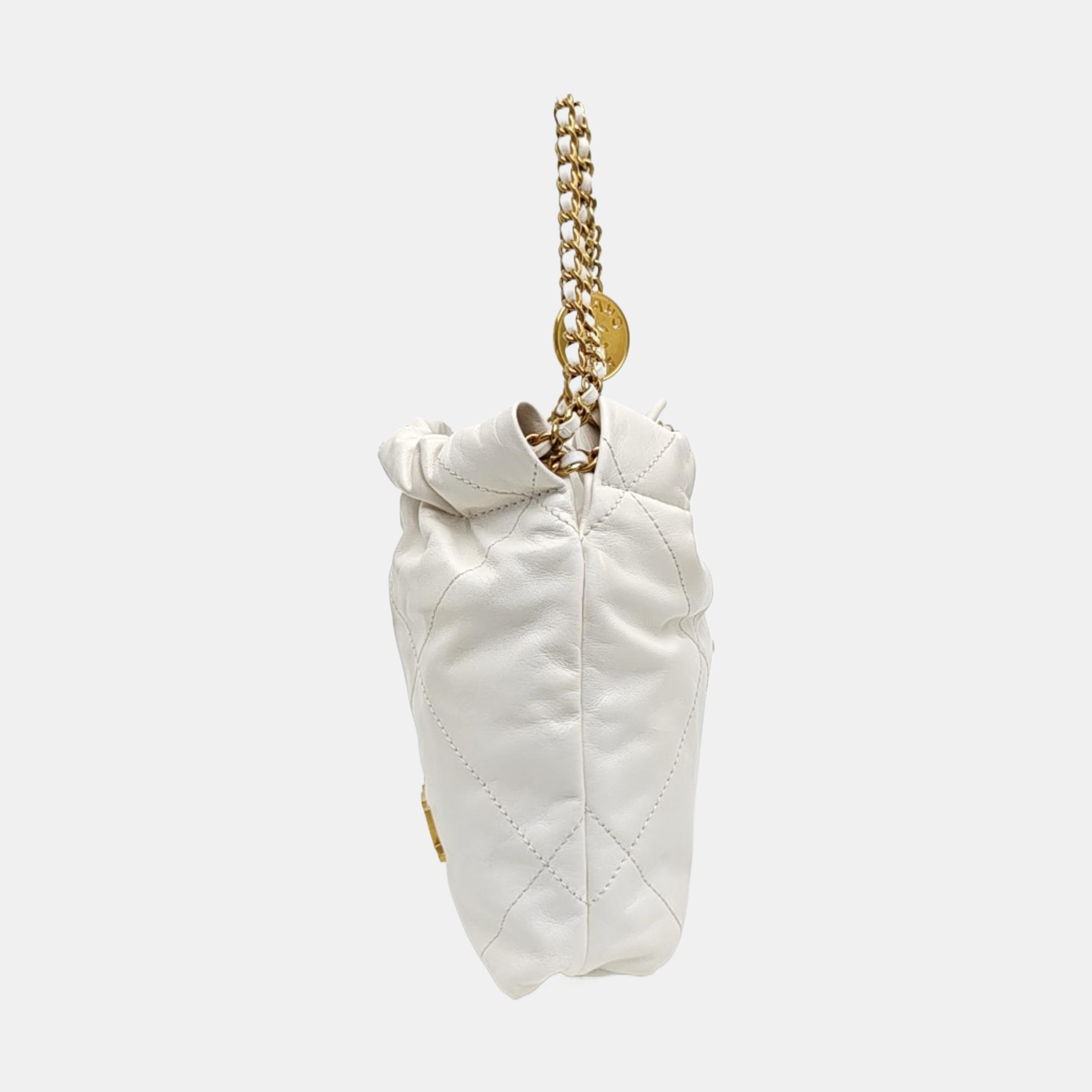 CHANEL 22 Mini Quilted Calfskin White