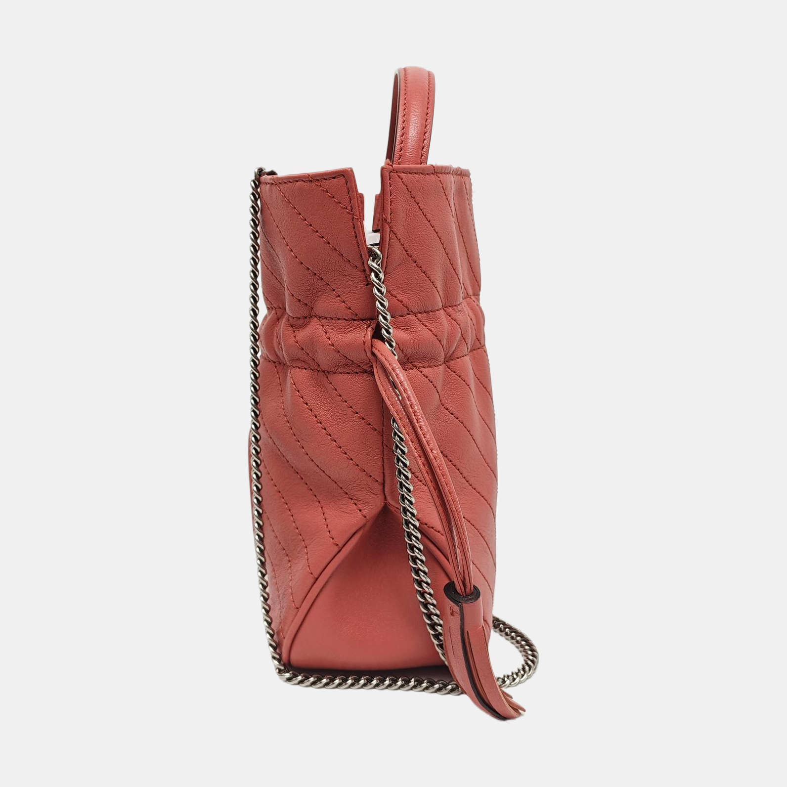 Authenticated pre-owned  Blondie Mini Quilted Calfskin Red - Bucket Bag at Looply