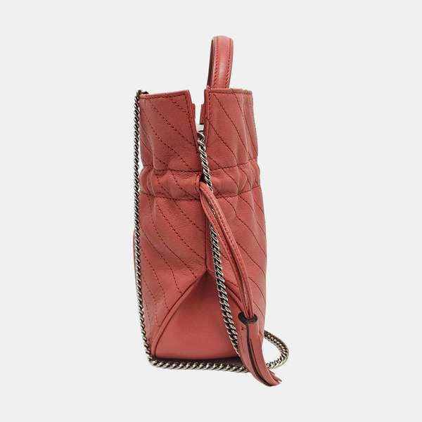 Authenticated pre-owned  Blondie Mini Quilted Calfskin Red - Bucket Bag at Looply