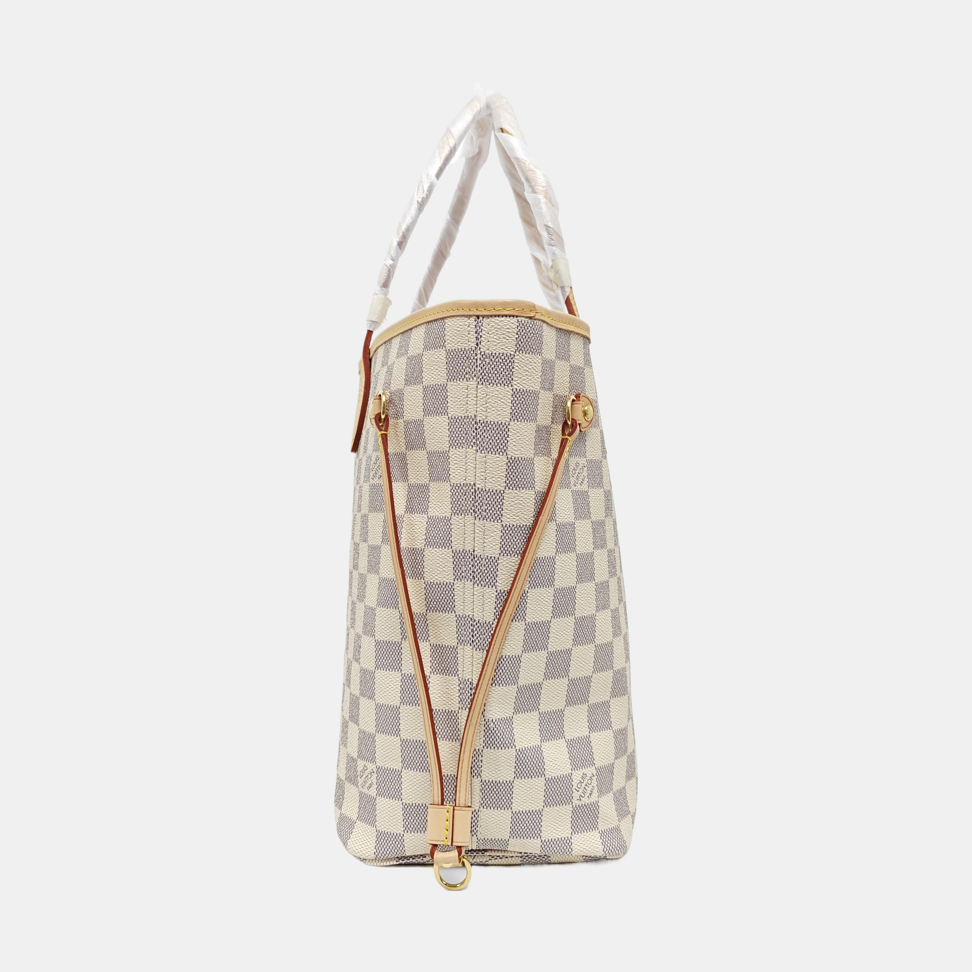 NEVERFULL MM Damier Azur Coated Canvas White