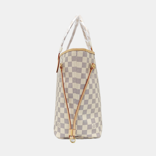NEVERFULL MM Damier Azur Coated Canvas White