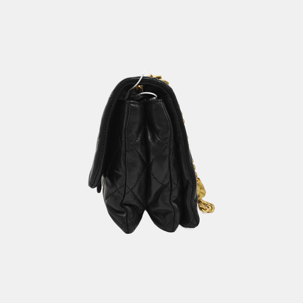 Quilted Lambskin Shoulder Bag Small Black
