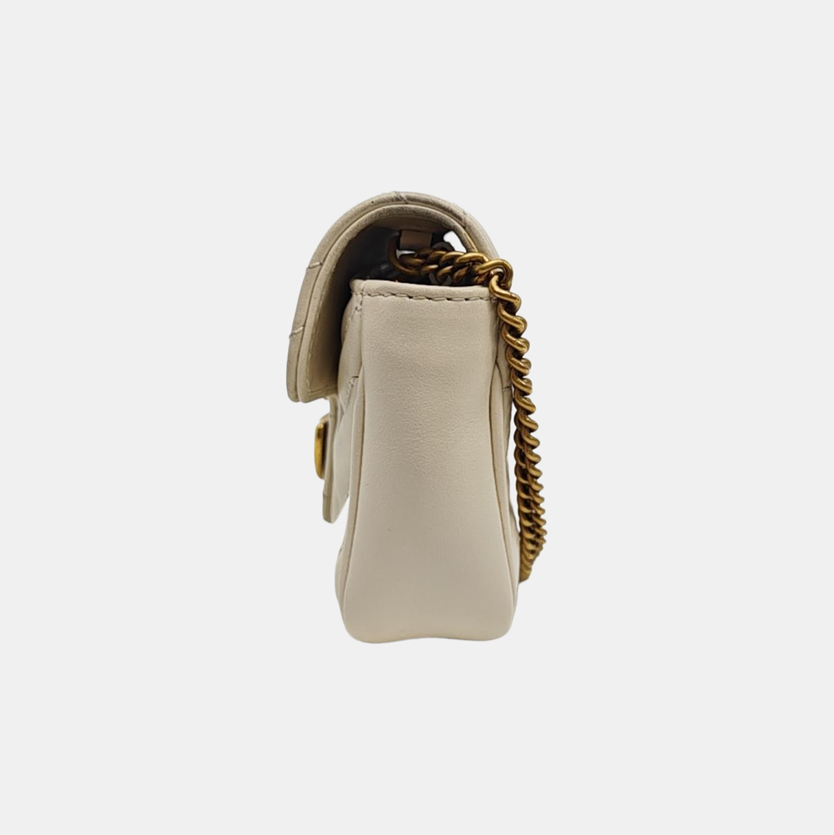 GG Marmont Mini Quilted Calfskin White