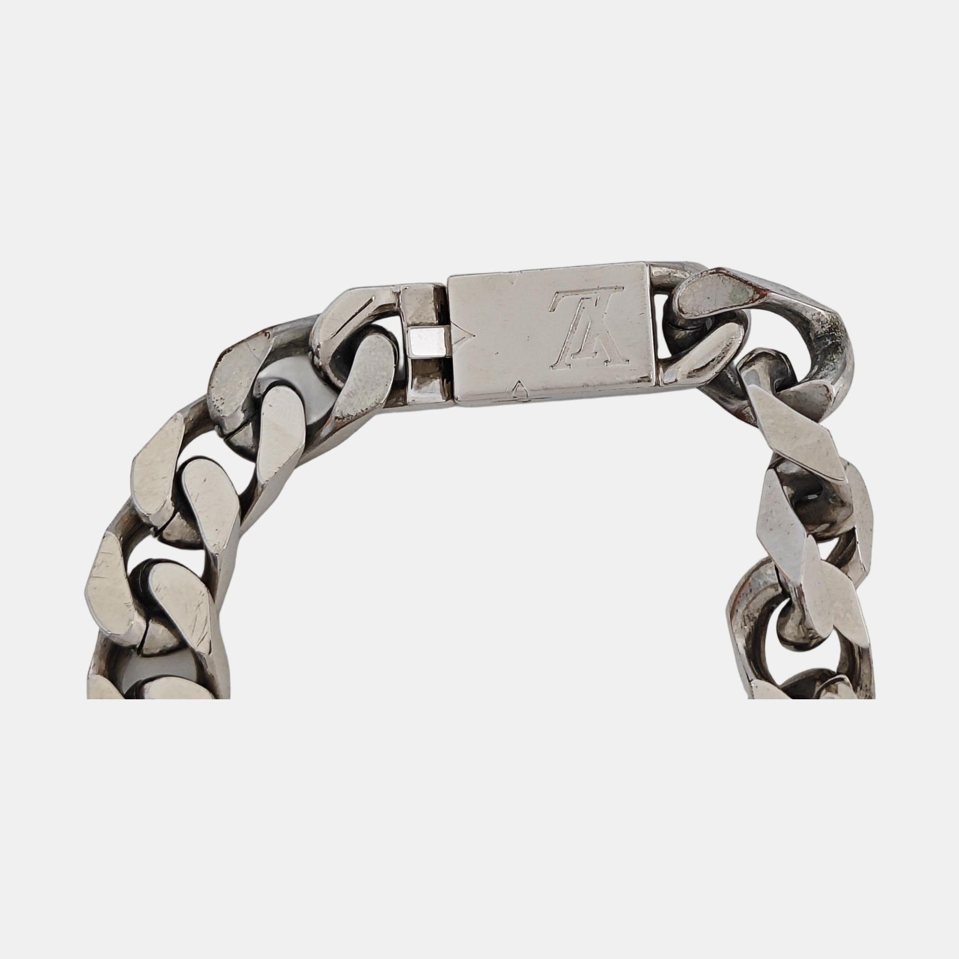 Monogram Metal Silver Bracelet
