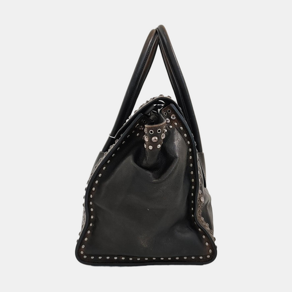 Calfskin Top Handle Bag Brown