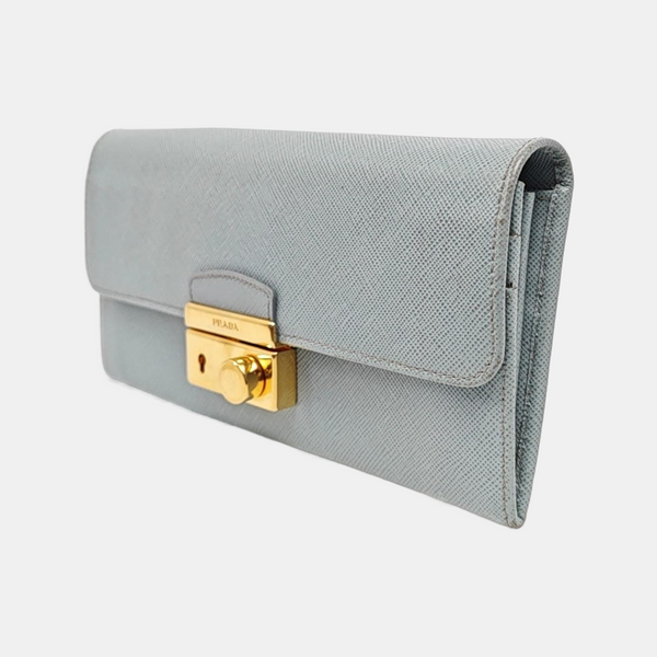 Saffiano Calfskin Clutch Blue