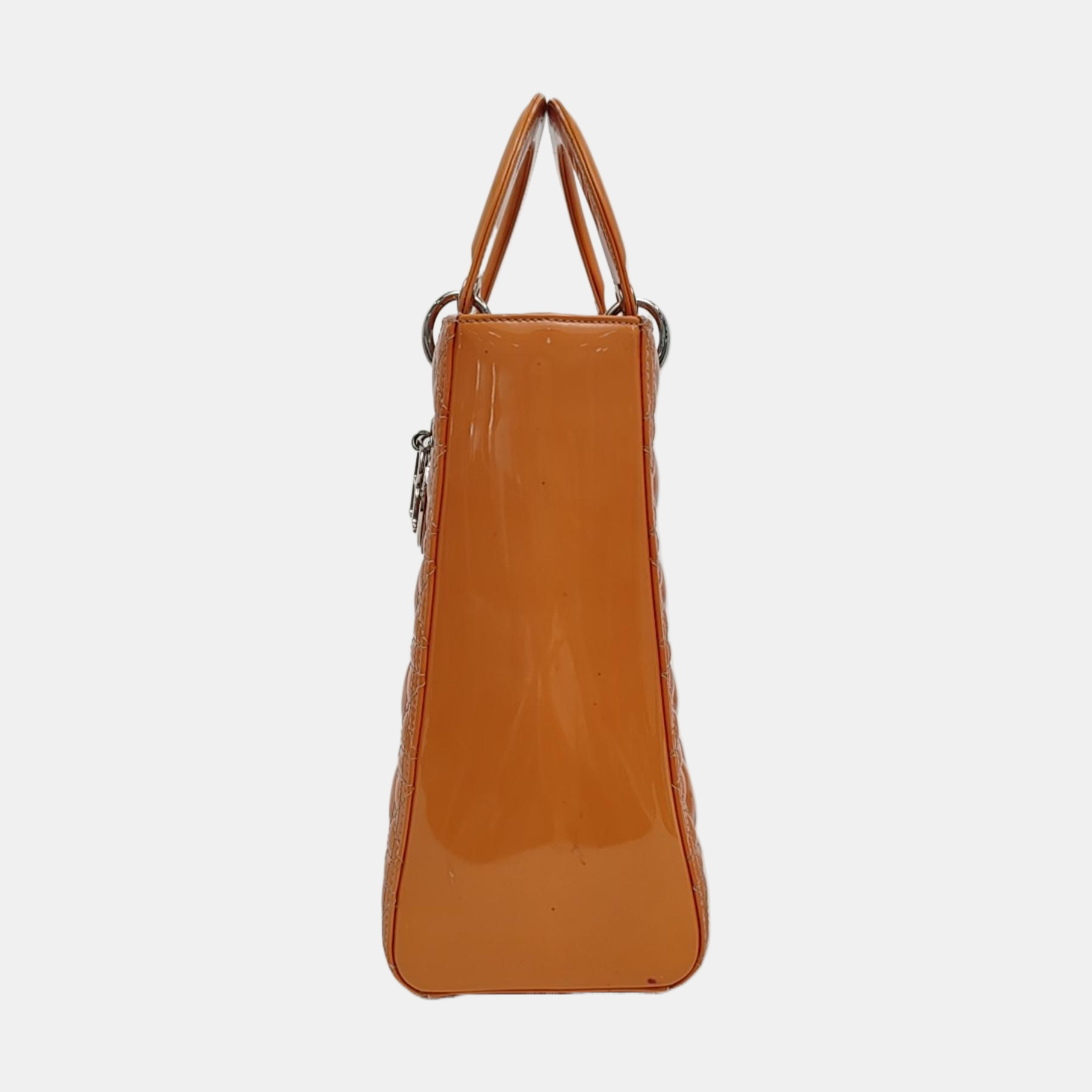 Lady Dior Large Cannage Patent Leather Orange