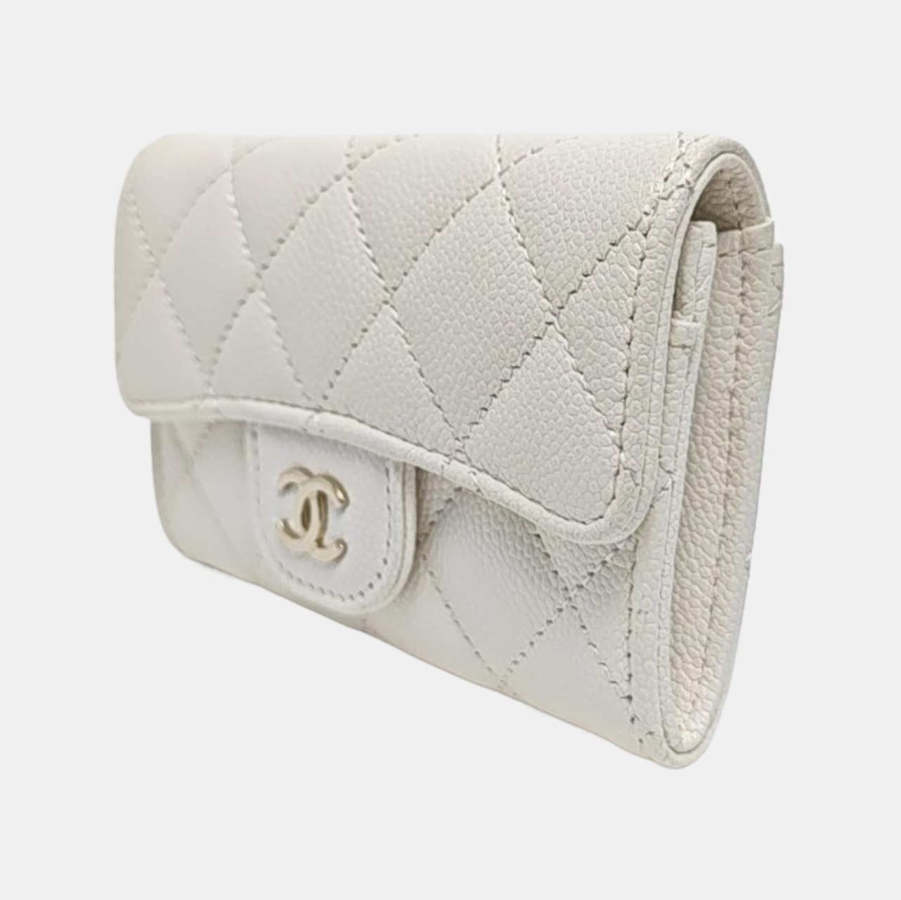 CLASSIC FLAP Quilted Grained Calfskin White