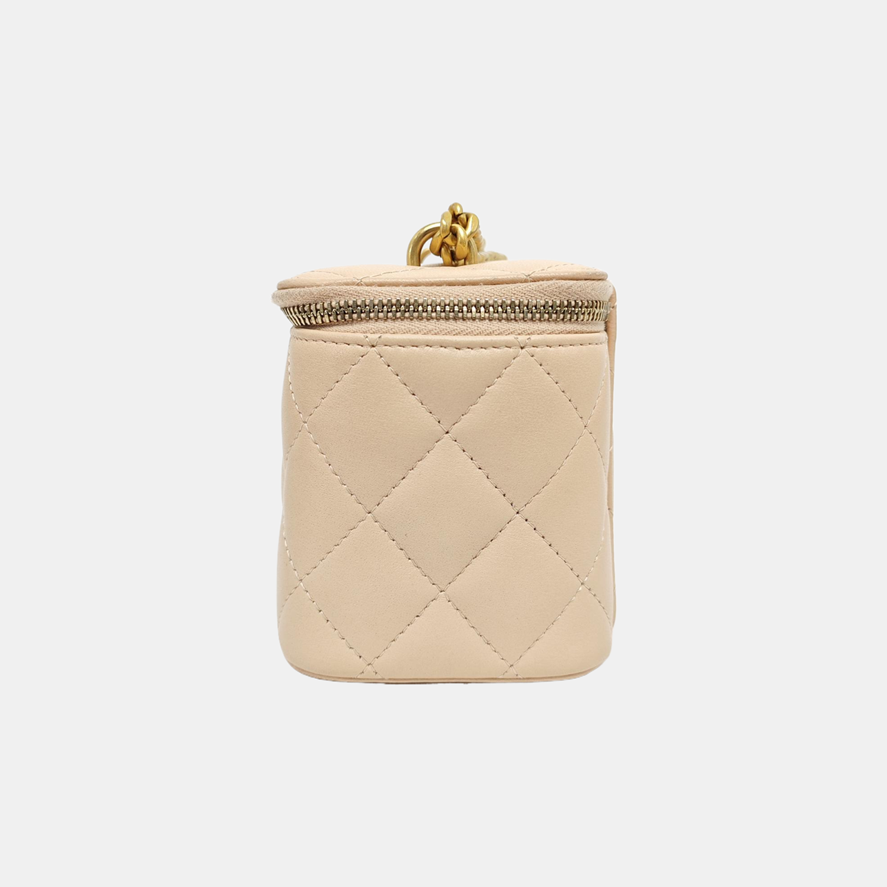 VANITY CASE Medium Quilted Lambskin Pink