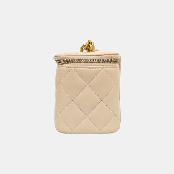 VANITY CASE Medium Quilted Lambskin Pink