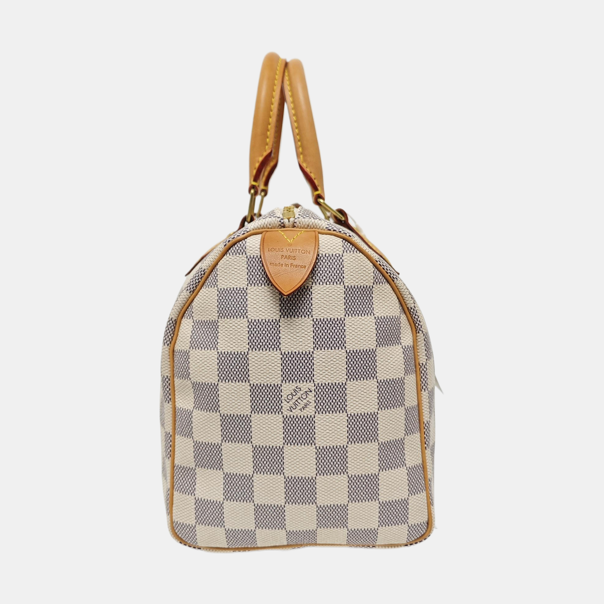 SPEEDY 25 Damier Azur Coated Canvas White