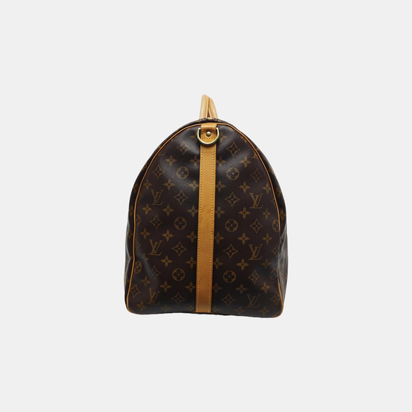 KEEPALL 60 Monogram Coated Canvas Brown