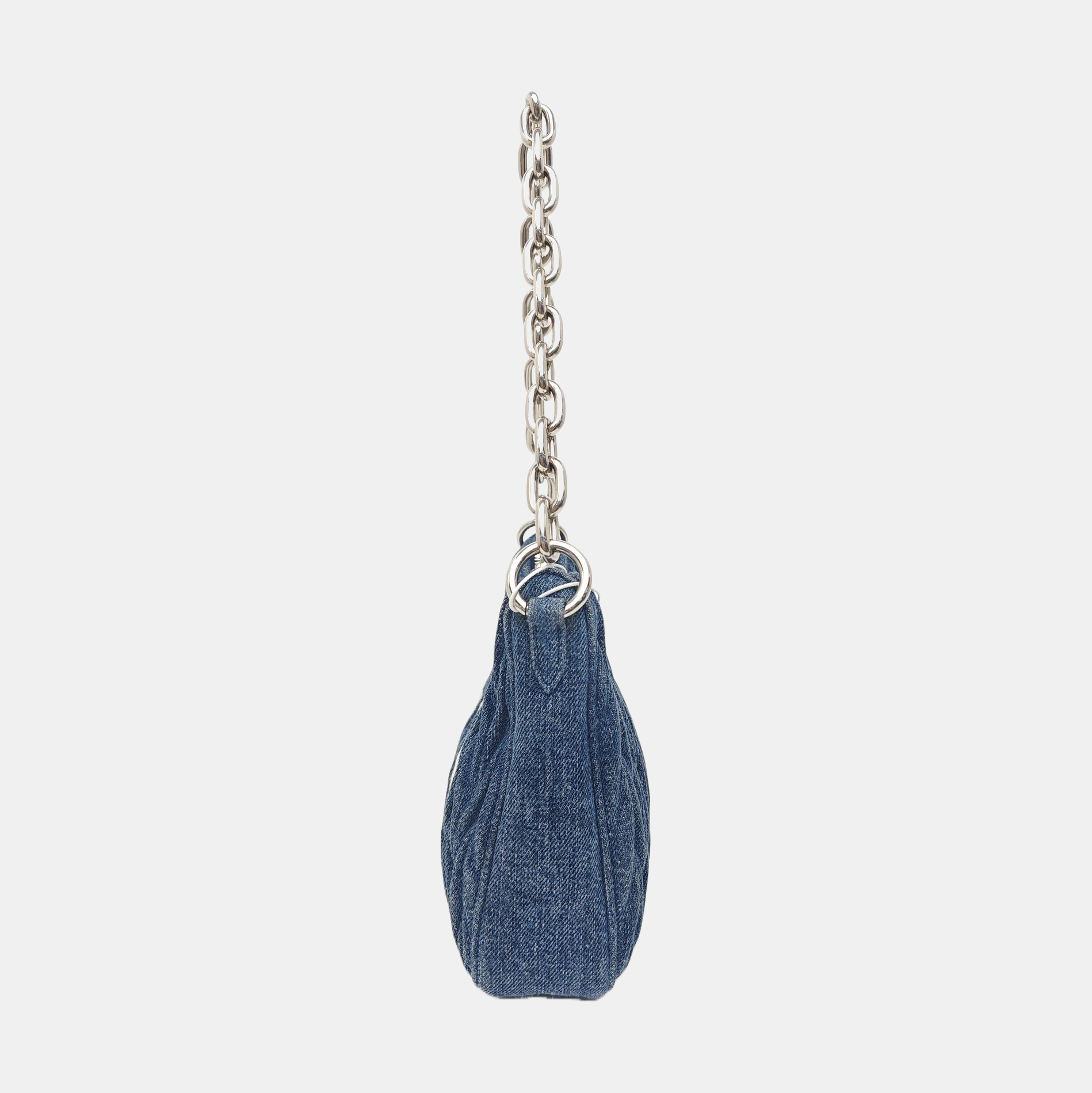 Quilted Denim Shoulder Bag Blue