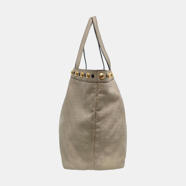 Monogram Calfskin Tote Bag Beige