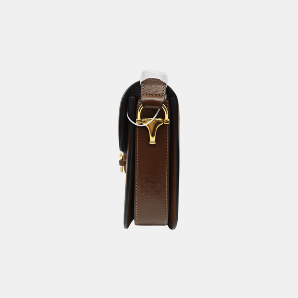Horsebit 1955 Medium Monogram Coated Canvas Beige