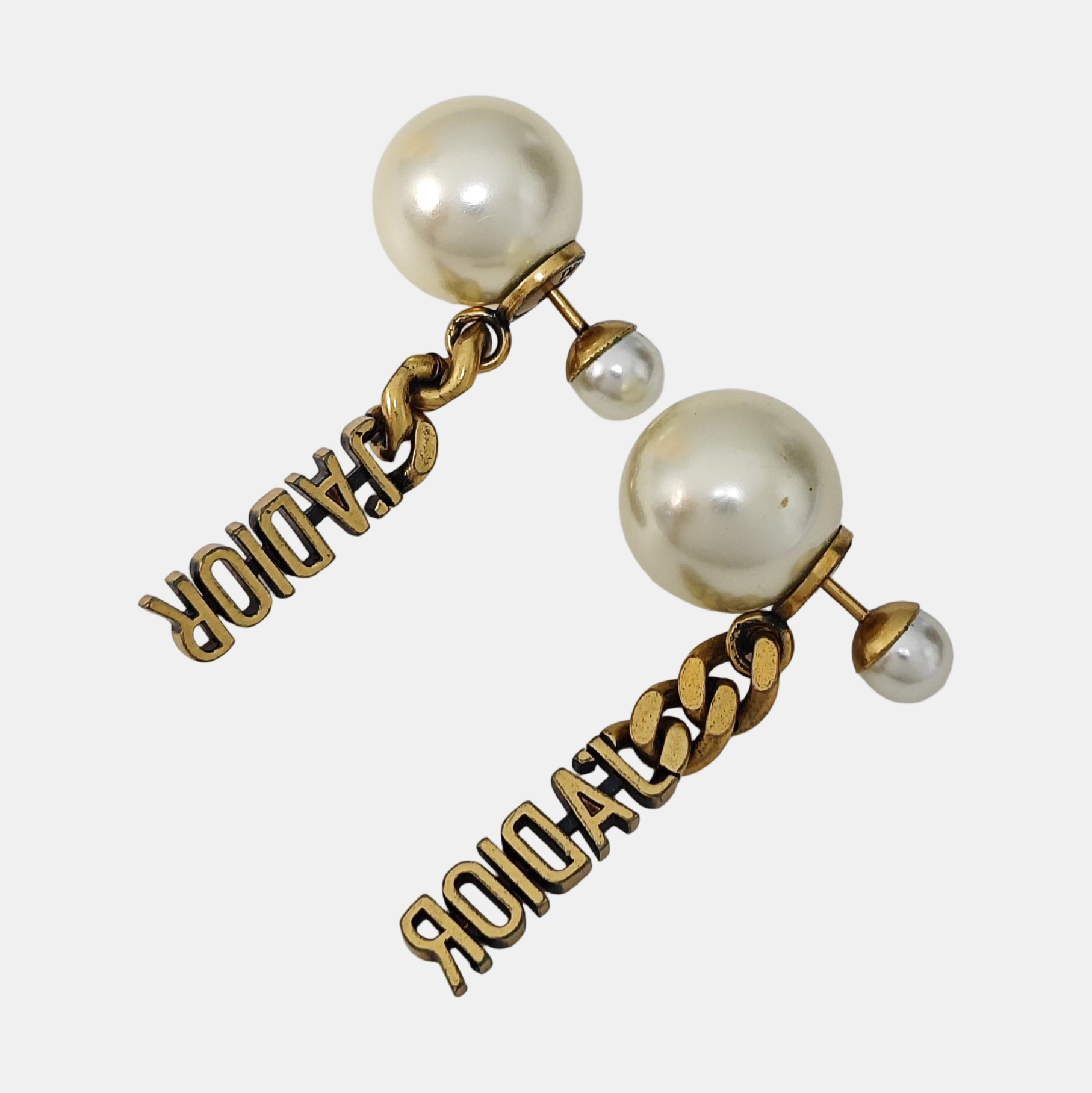 Dior Tribales Metal White Stud Earrings