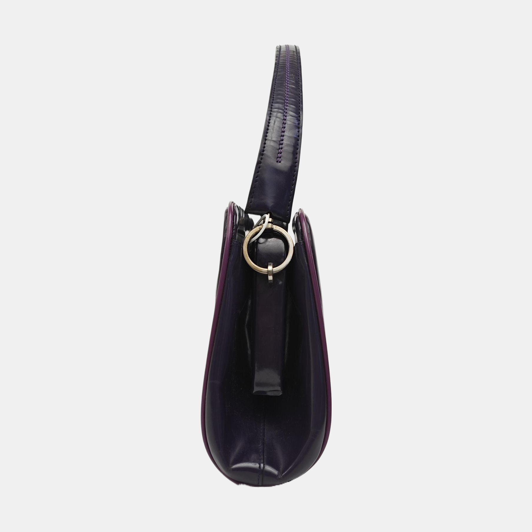 Calfskin Top Handle Bag Purple