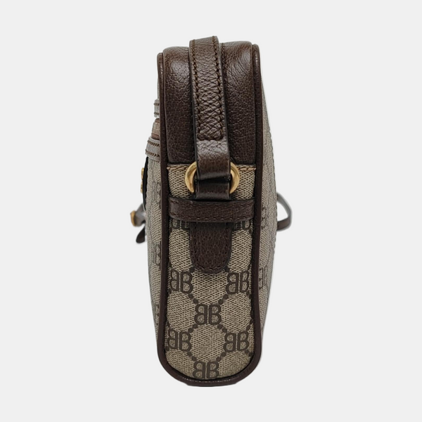 Coated Canvas Crossbody Bag Beige