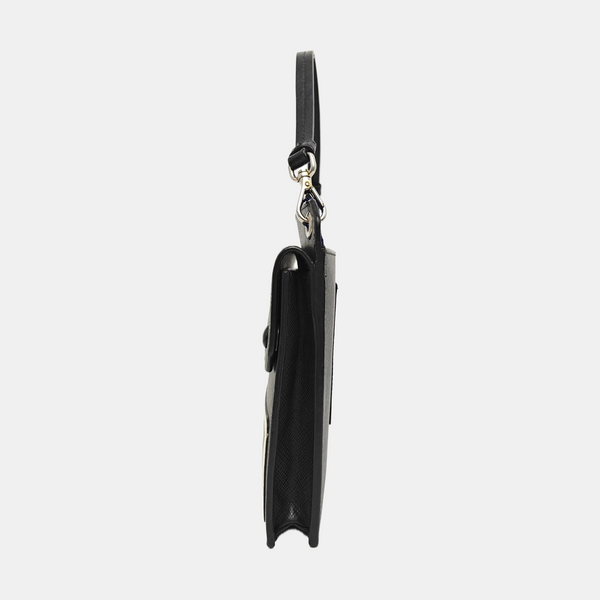 Saffiano Calfskin Shoulder Bag Black
