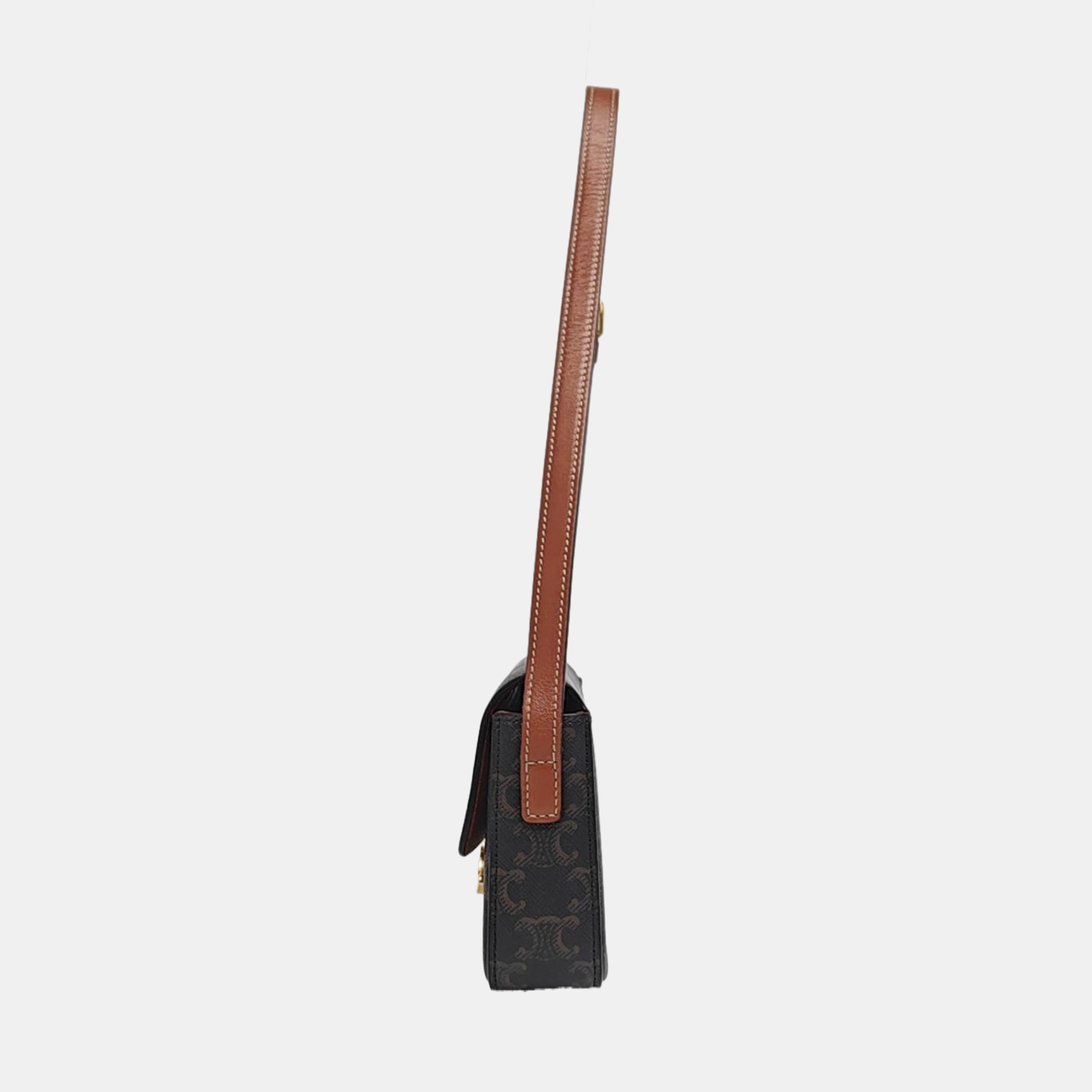 TRIOMPHE Small Coated Canvas Brown