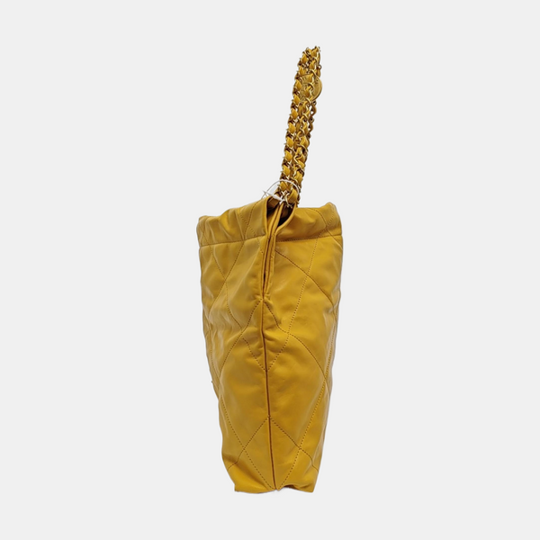 CHANEL 22 Small Quilted Calfskin Yellow